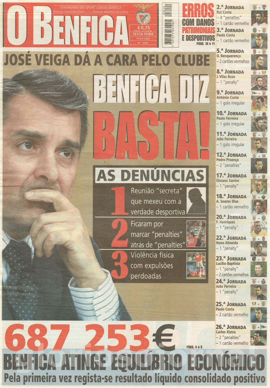 jornal o benfica 3229 2006-03-17